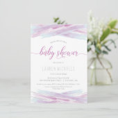 ベビーシャワー招待状 – ガール,ピンク,カスタム 招待状 (スタンド正面)