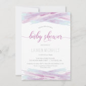 ベビーシャワー招待状 – ガール,ピンク,カスタム 招待状 (正面)