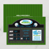 ベビーシャワー招待状 サッカー スポーツ スコアボード 招待状 (正面/裏面)