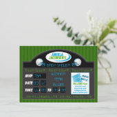 ベビーシャワー招待状 サッカー スポーツ スコアボード 招待状 (スタンド正面)