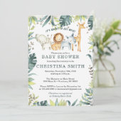 ベビーシャワー招待状 ジャングルの動物 招待状 (スタンド正面)