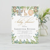 ベビーシャワー招待状、ジャングルサファリベイビーシャワー 招待状 (スタンド正面)