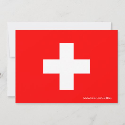 ベビーシャワー招待状(スイス国旗) 招待状 (裏面)