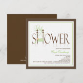 ベビーシャワー招待状-スリーピングベビー 招待状 (正面/裏面)