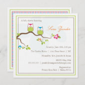 ベビーシャワー招待状 – ツインボーイ&ガールベビーフール 招待状 (正面/裏面)