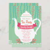 ベビーシャワー招待状。ティーパーティの招待状 招待状 (正面/裏面)