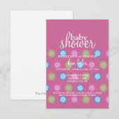 ベビーシャワー招待状 - ドット - 紫 招待状 (正面/裏面)