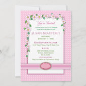 ベビーシャワー招待状、ネーム挿入、ベビーガール 招待状 (裏面)