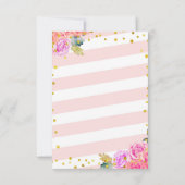 ベビーシャワー招待状 ピンク ピーチ ゴールド 招待状 (裏面)