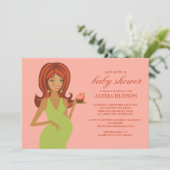 ベビーシャワー招待状[ピンク] 招待状 (スタンド正面)