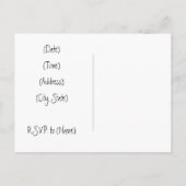 ベビーシャワー招待状 – ブルーアヒル/クックアップ インビテーションポストカード (裏面)