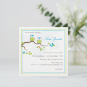 ベビーシャワー招待状-ブルーツインベビーフローズ 招待状 (スタンド正面)