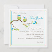 ベビーシャワー招待状-ブルーツインベビーフローズ 招待状 (正面)