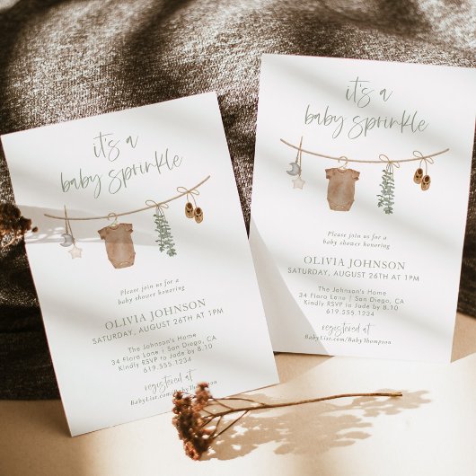 ベビーシャワー招待状(ベビーお下がりパーティ用) ベビーボーイお下がり ニュートラル 招待状