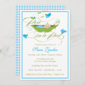 ベビーシャワー招待状-ボーイピーインアポッド 招待状 (正面/裏面)