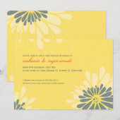 ベビーシャワー招待状 :: モダン ブルーム 2L 招待状 (正面/裏面)