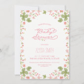 ベビーシャワー招待状-ヴィンテージ花模様フェミニン, 招待状 (正面)