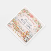 ベビーシャワー招待状　冬の花茶会　ピンク スタンダードランチョンナプキン (角)