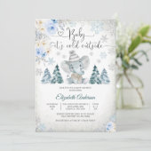 ベビーシャワー招待状　冬の象の招待状 招待状 (スタンド正面)