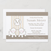 ベビーシャワー招待状-双子 招待状 (正面/裏面)