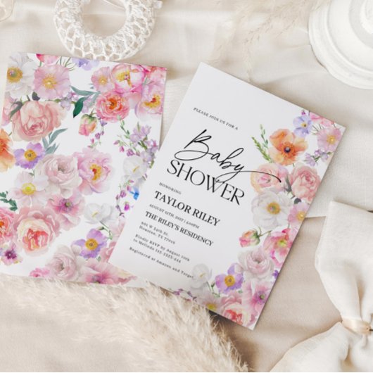 ベビーシャワー招待状 | 夏のフローラ招待状 招待状