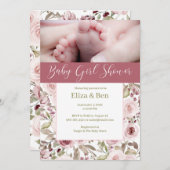 ベビーシャワー招待状 女の子 招待状 (正面/裏面)