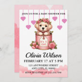 ベビーシャワー招待状、子犬のテーマ招待状 招待状 (正面/裏面)