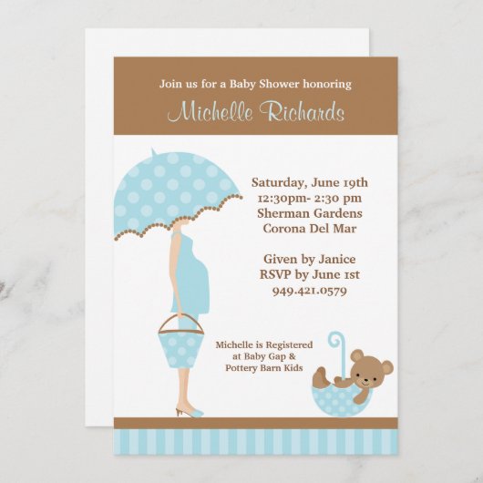 ベビーシャワー招待状 招待状 (正面/裏面)