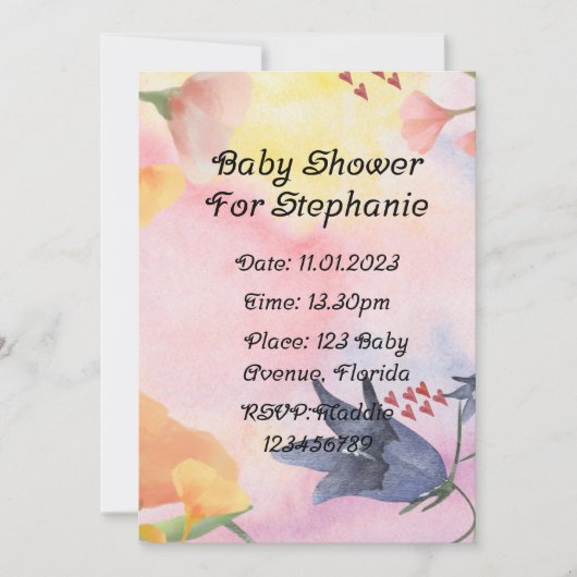 ベビーシャワー招待状 招待状 (正面)