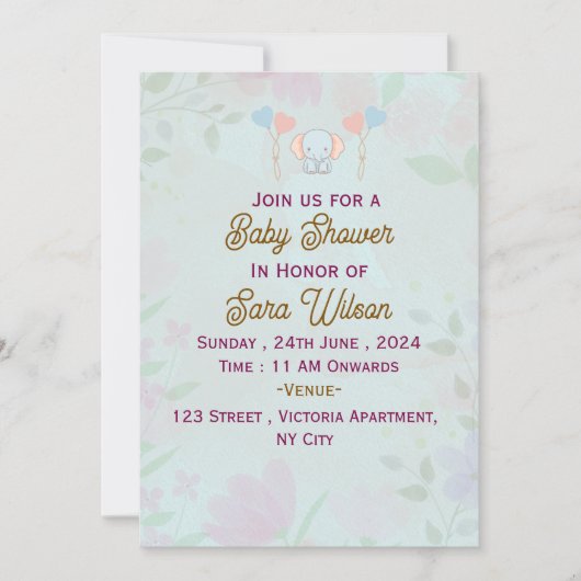 ベビーシャワー招待状 招待状 (正面)