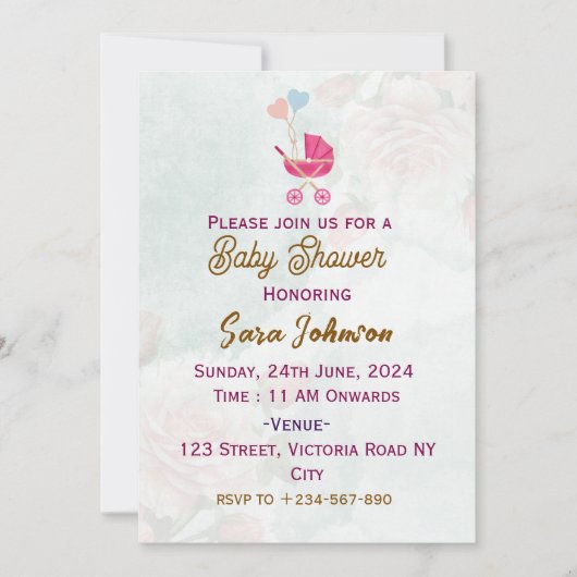 ベビーシャワー招待状 招待状 (正面)