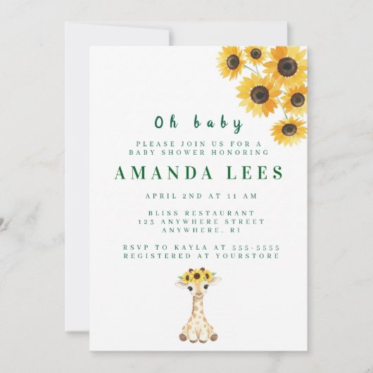 ベビーシャワー招待状 招待状 (正面)