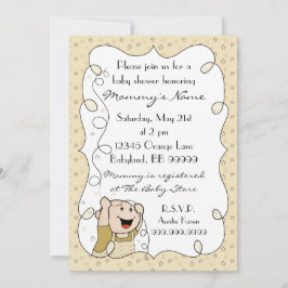 ベビーシャワー招待状。星/ベビー/金ゴールド/黒 招待状