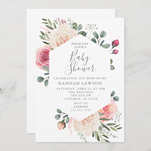 ベビーシャワー招待状 案内状 (正面/裏面)