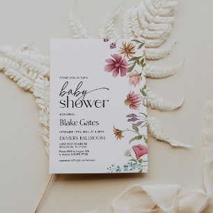 ベビーシャワー招待状 水彩花  招待状