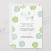 ベビーシャワー招待状 | 男の赤ちゃんバブル 招待状 (正面)