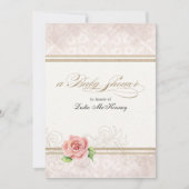 ベビーシャワー招待状 – 私たちの小さなプリンセス、バラ 招待状 (正面)