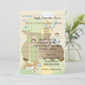 ベビーシャワー招待状 「絵本ライブラリーをみんなで作ろう」 ブルー 招待状 (スタンド正面)