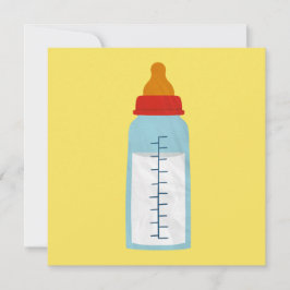 ベビーシャワー招待状 – 黄色のベビーボトル 招待状