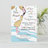 ベビーシャワー招待状「My Flamingos」招待状 招待状 (スタンド正面)