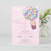 ベビーシャワー招待 ベア風船 ベアリーウェイト！ 招待状 (スタンド正面)