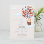 ベビーシャワー招待 ベア ブルー ベアリ―待って！ 招待状 (スタンド正面)