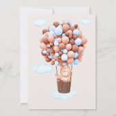 ベビーシャワー招待 ベア ブルー ベアリ―待って！ 招待状 (裏面)