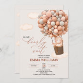 ベビーシャワー招待 ベア 私たちはもう待ちきれない! 招待状 (正面/裏面)