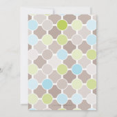 ベビーシャワー招待 :: 泡の点々６時 招待状 (裏面)