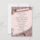 ベビーシャワー新しいガールボーイ足グラムバラピンク3D 招待状 (正面)