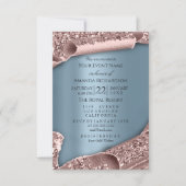 ベビーシャワー新しいガールボーイ足グラムバラブルー3D 招待状 (正面)