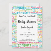 ベビーシャワー新生児おめでとう 招待状 (正面)