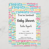 ベビーシャワー新生児おめでとう 招待状 (正面/裏面)