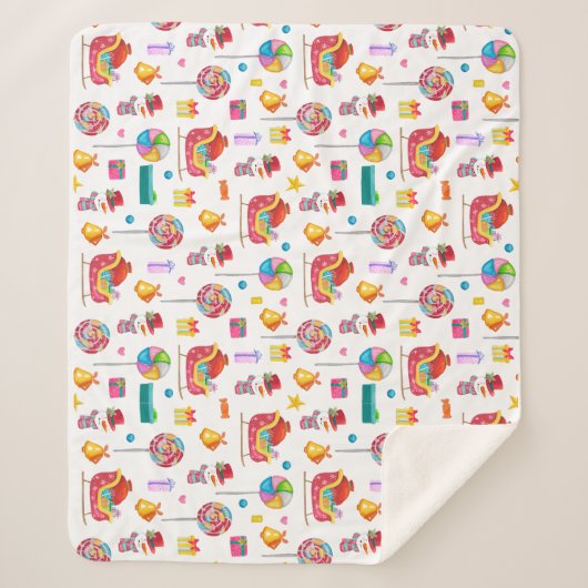 ベビーシャワー新生児ギフトラップキャンディベビーコテージ シェルパブランケット (正面)